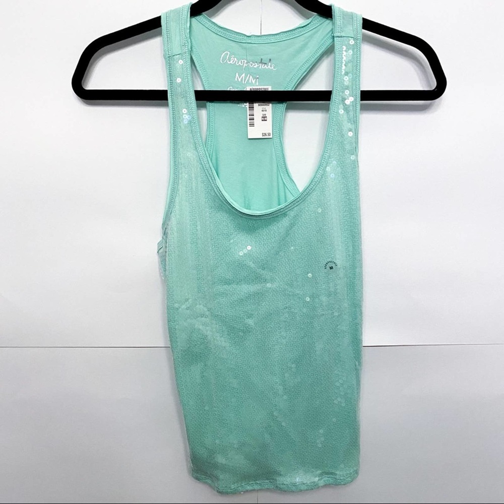 FINAL PRICE Aeropostale Sequin Green Tank Top